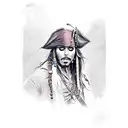 Sparrow bird dressed as a captain jack sparrow tattoo design idea