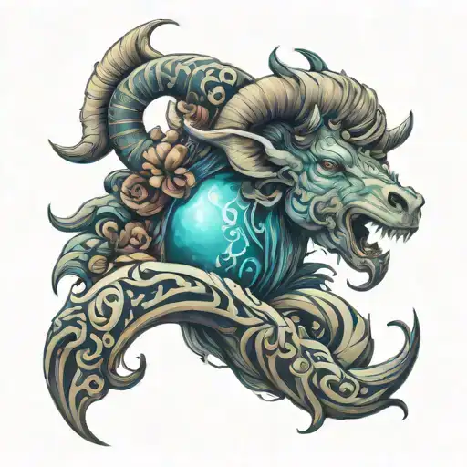 Capricorn tattoo design idea