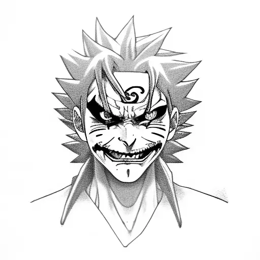 joker, pain from naruto, seperate tattoo design idea