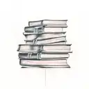 A creative minimalist tattoo of a stack of books with the title 'Pride and Prejudice' on the top book tattoo design idea