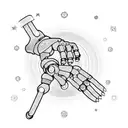 creation of Adam. 1 hand robotic arm hand skeletal tattoo design idea