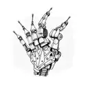 creation of Adam. 1 hand robotic arm hand skeletal tattoo design idea