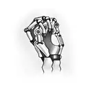 creation of Adam. 1 hand robotic arm hand skeletal tattoo design idea