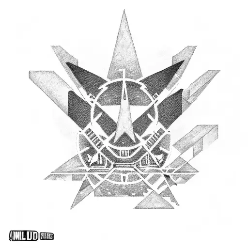A dotwork tattoo of Juice Wrld's iconic '999' symbol surrounded by various camera equipment tattoo design idea
