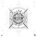 A dotwork tattoo of Juice Wrld's iconic '999' symbol surrounded by various camera equipment tattoo design idea