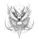 phoenix and baphomet tattoo design idea