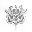 phoenix and baphomet tattoo design idea