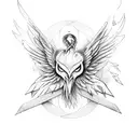 phoenix and baphomet tattoo design idea