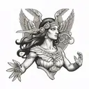 athena greek goddess tattoo design idea