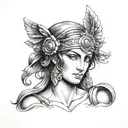 athena greek goddess tattoo design idea