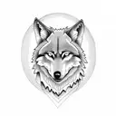 Moon, wolf complete tattoo design idea