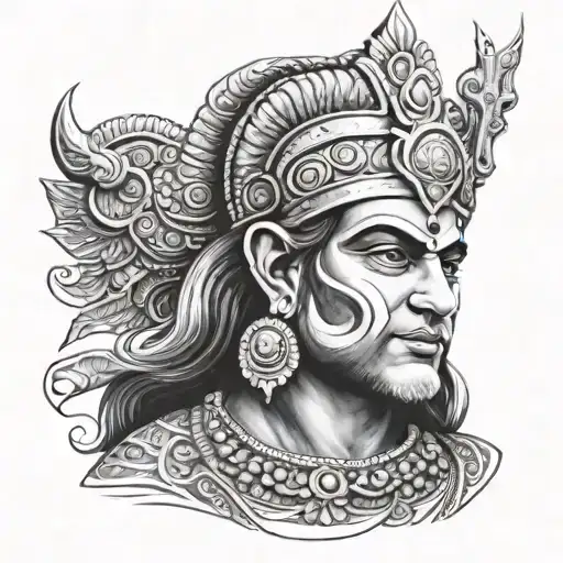 shri ram face tattoo design idea