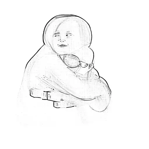 a woman hugging a child tattoo design idea