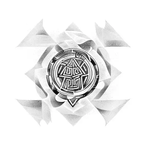 A soccer field with ancient mythological symbols as the lines tattoo design idea