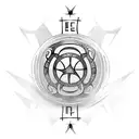 A soccer field with ancient mythological symbols as the lines tattoo design idea