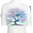 blue cherry blossom tree tattoo design idea