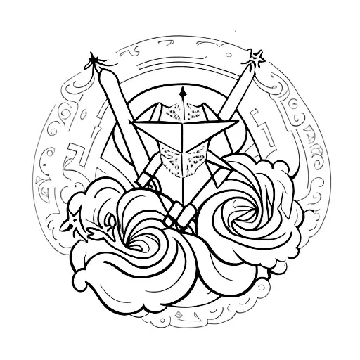 alas para fallecido tattoo design idea