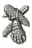 3 nails used on Jesus crossed over each other tattoo design idea