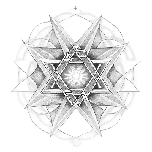 Mandala star of david tattoo design idea