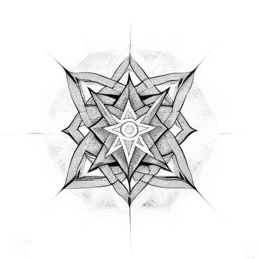 Mandala star of david tattoo design idea
