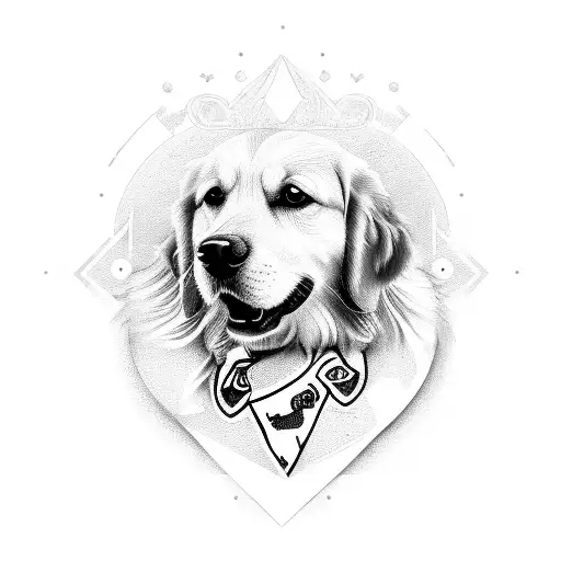 golden retrievers with manchester united logos and fast and furious  tattoo design idea