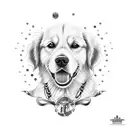 golden retrievers with manchester united logos and fast and furious  tattoo design idea