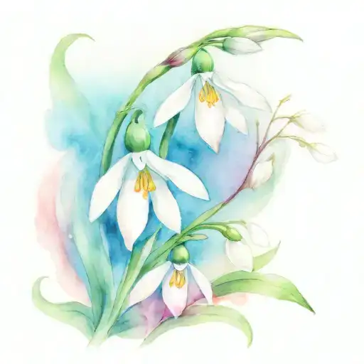 snowdrops, angels tattoo design idea