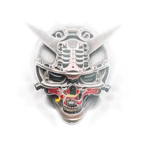 tattoo with main objective welding and secondary military, biomechanic and Japanese style tattoo design idea