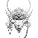 tattoo with main objective welding and secondary military, biomechanic and Japanese style tattoo design idea