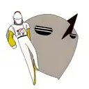 astronaut floating with david bowie's ray on suit tattoo design idea