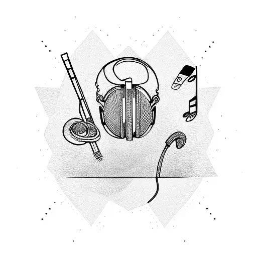 Music, Headphones, The sound of freedom tattoo design idea