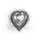 a broken human heart tattoo design idea