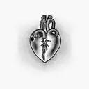 a broken human heart tattoo design idea