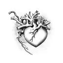 a broken human heart tattoo design idea