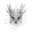 bosque con 2 lobos  tattoo design idea