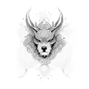 bosque con 2 lobos  tattoo design idea