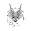 bosque con 2 lobos  tattoo design idea