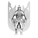 kneeling Templar knight with shield tattoo design idea