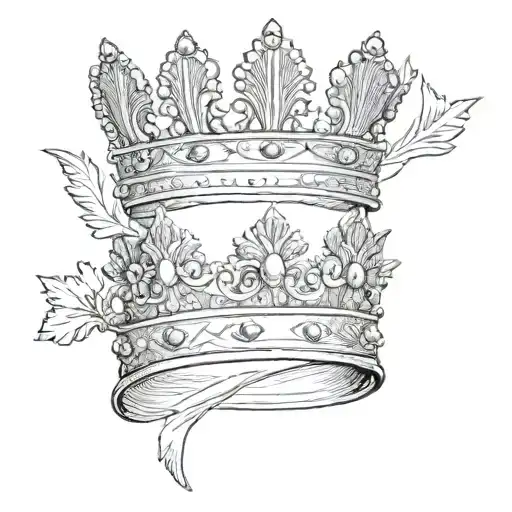 the queen's half-crown and half a crown king tattoo design idea