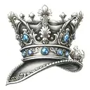 the queen's half-crown and half a crown king crown tattoo design idea