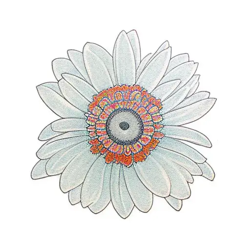 Orange gerbera  tattoo design idea