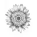 Orange gerbera  tattoo design idea