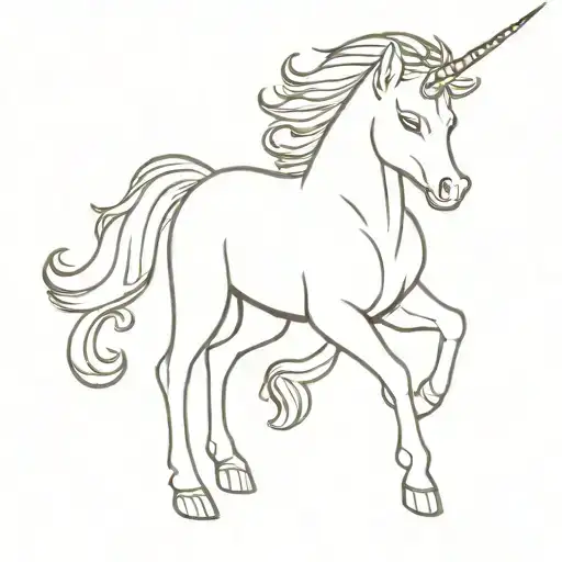 simba as a unicorn full body tattoo design idea