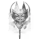 Gladiator Spartacus, black and red ink tattoo design idea