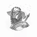 Gladiator Spartacus, black and red ink tattoo design idea
