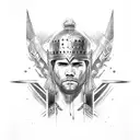 Gladiator Spartacus, black and red tattoo design idea