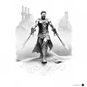 Gladiator Spartacus, black and red tattoo design idea