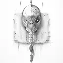 Gladiator Spartacus, black and red tattoo design idea