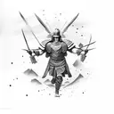 Gladiator Spartacus, black and red tattoo design idea