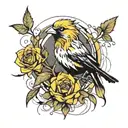 yorkshire canary tattoo design idea